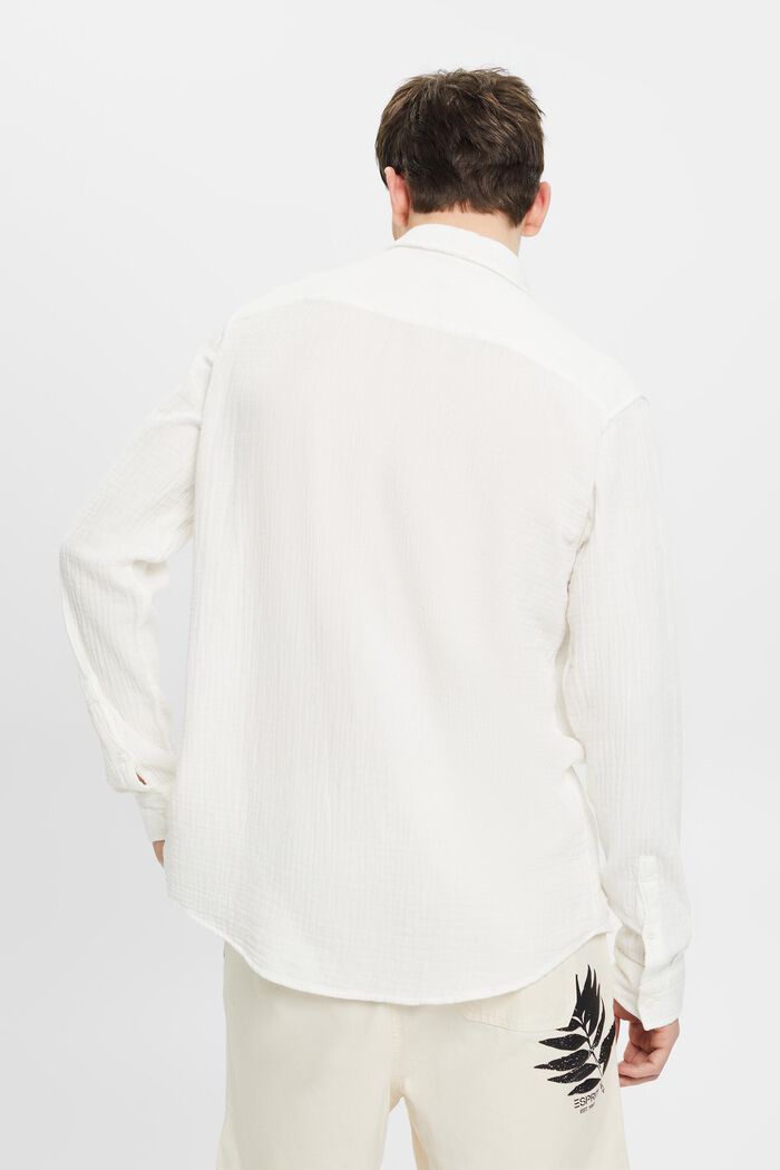 再生棉質平紋細布恤衫, 白色, detail image number 3