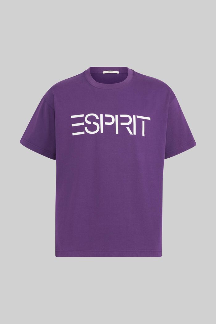 Unisex T-shirt with a logo print, LILAC, detail image number 2