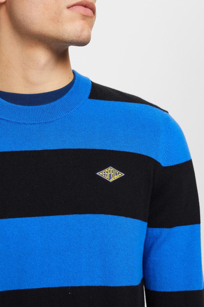 Striped knit jumper with cashmere, NAVY, detail image number 2