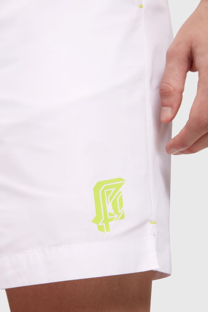 螢光腰帶休閒短褲, 白色, detail image number 2