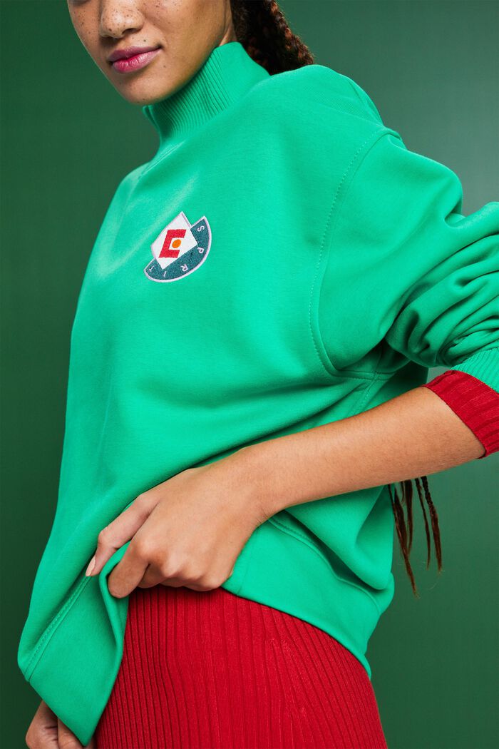 ‌高領LOGO標誌衛衣, 綠色, detail image number 3