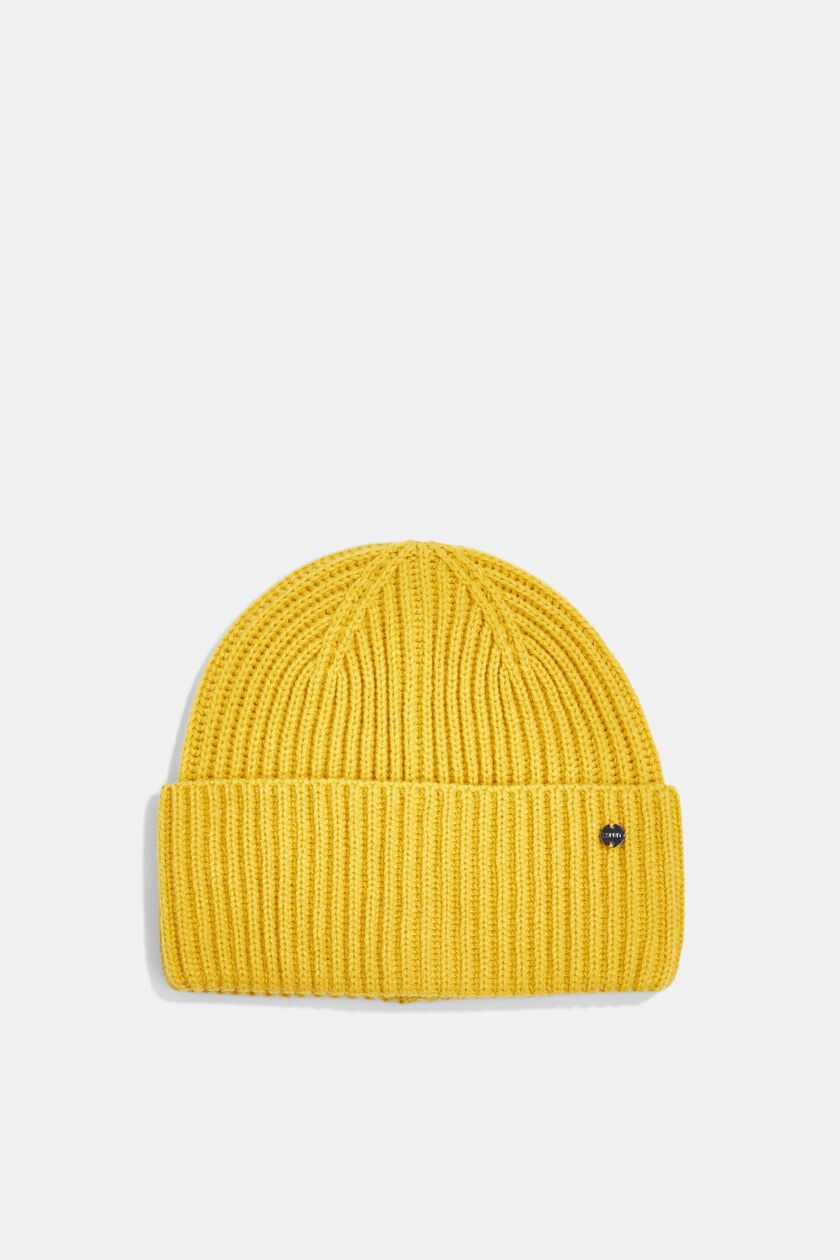 羊毛混紡：素色帽