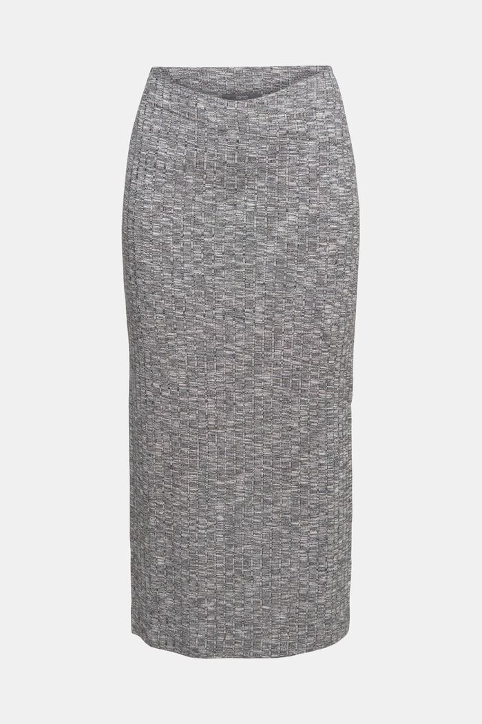 Space dye rib-knit midi skirt, ANTHRACITE, detail image number 2