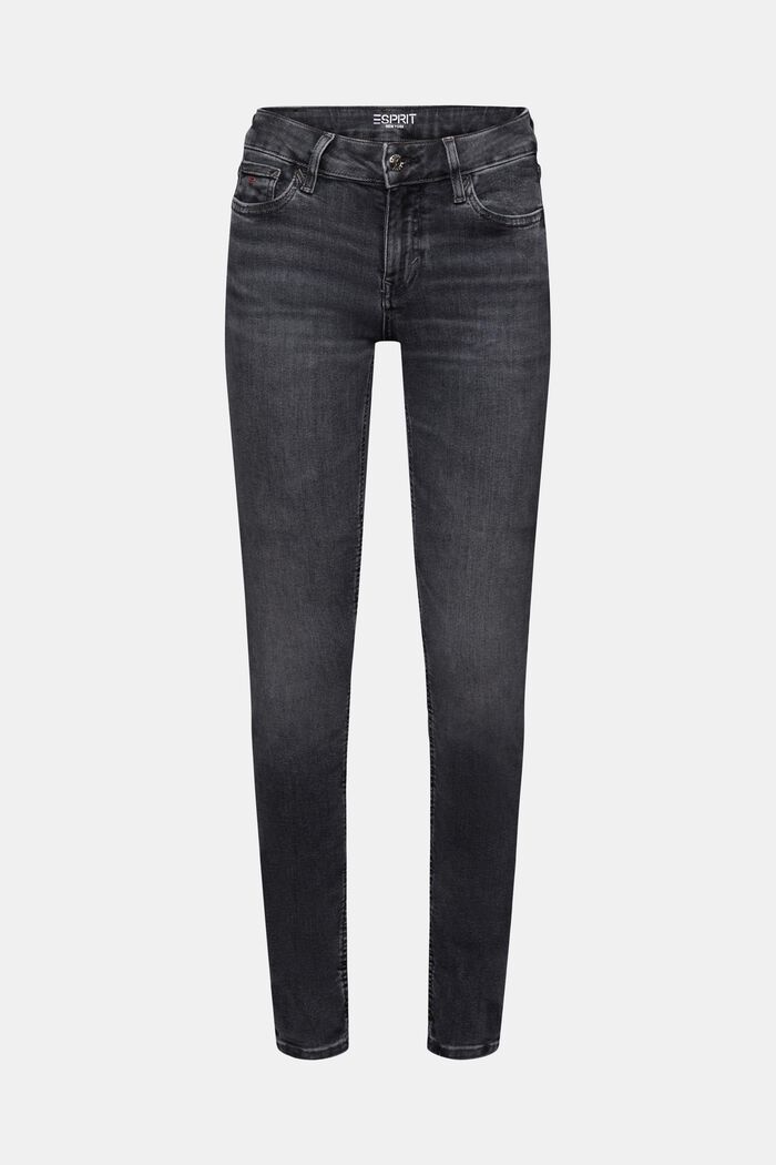 Mid-Rise Skinny Jeans, BLACK DARK WASHED, detail image number 6