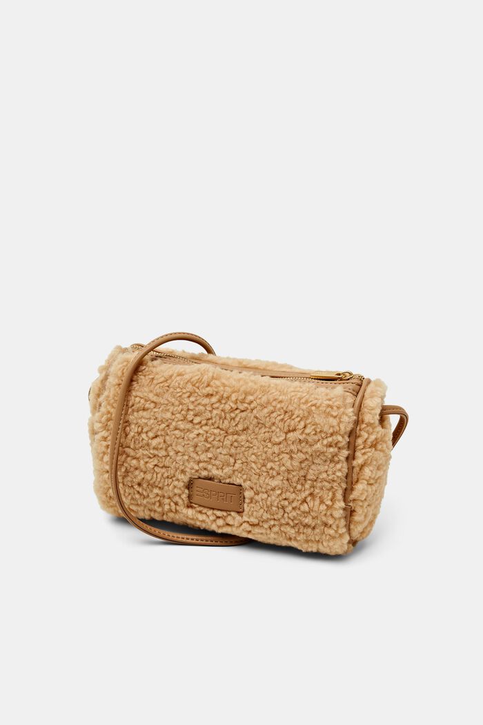 Small Teddy Fur Crossbody Bag, SAND, detail image number 2