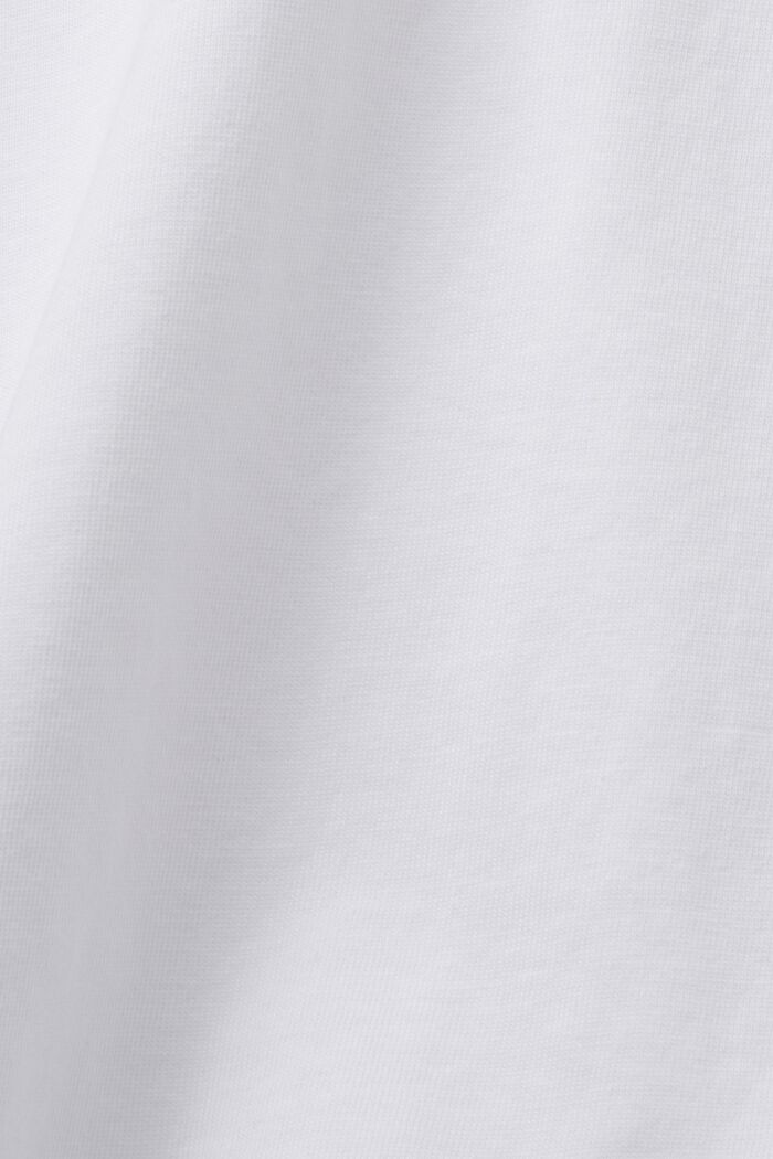 100%純棉短款超大廓形T恤, 白色, detail image number 4