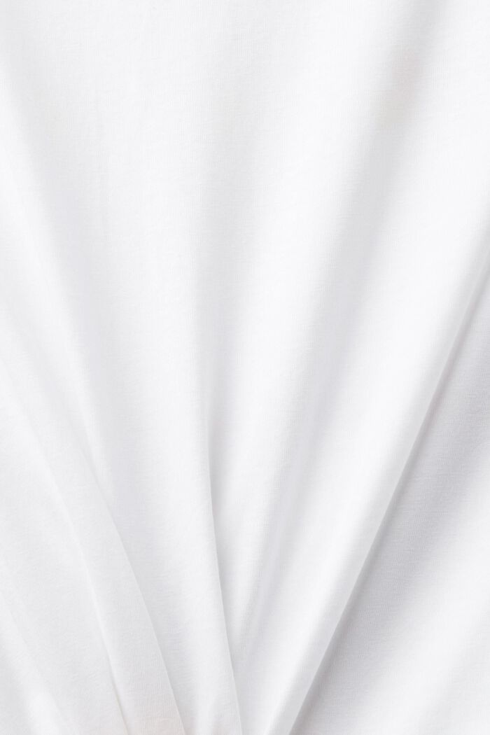 胸前花卉印花T恤, 白色, detail image number 5