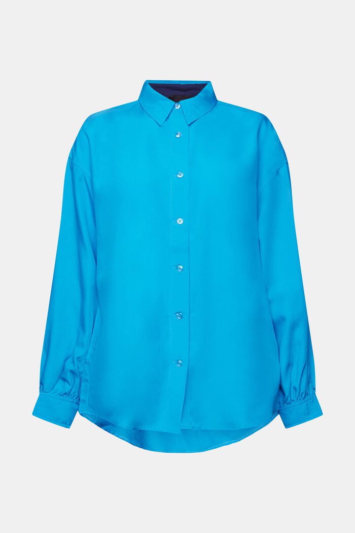超大廓形女裝恤衫, 藍色, detail image number 6