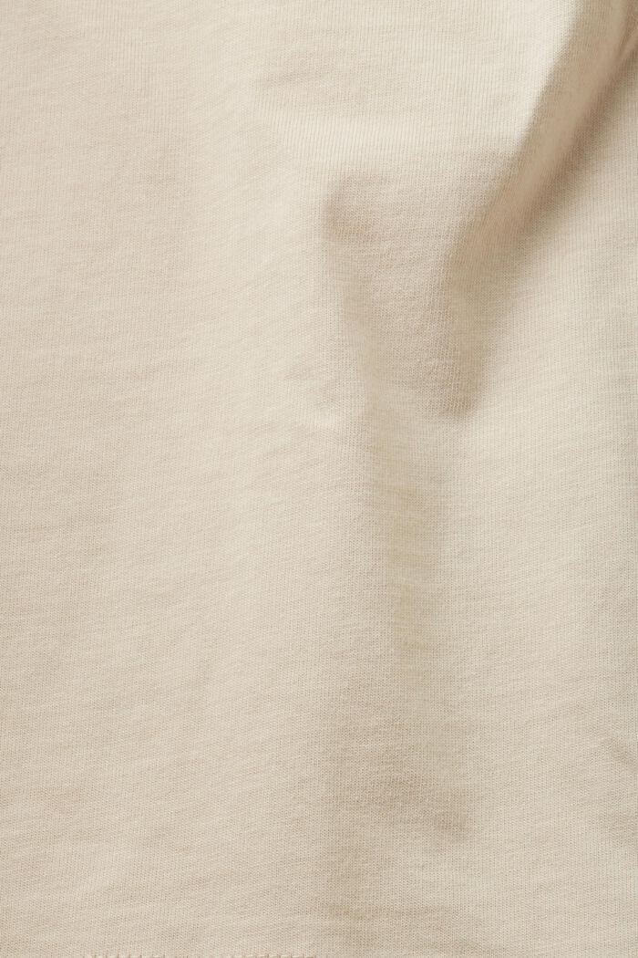 Logo Embroidered Cotton Jersey T-Shirt, LIGHT TAUPE, detail image number 5