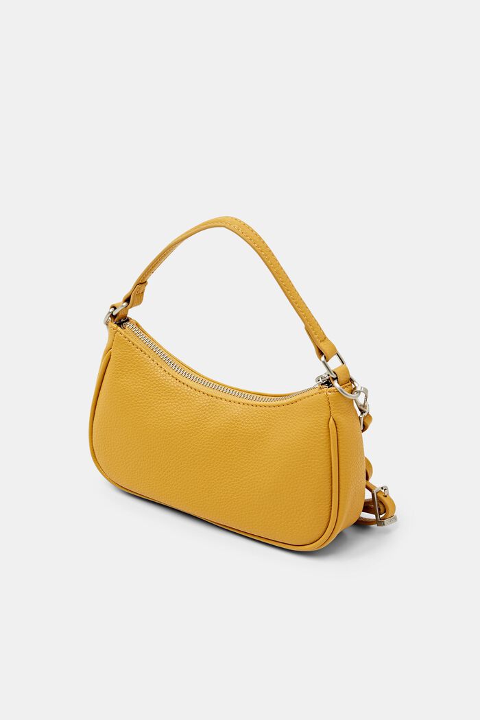 Mini Faux Leather Shoulder Bag, AMBER YELLOW, detail image number 2