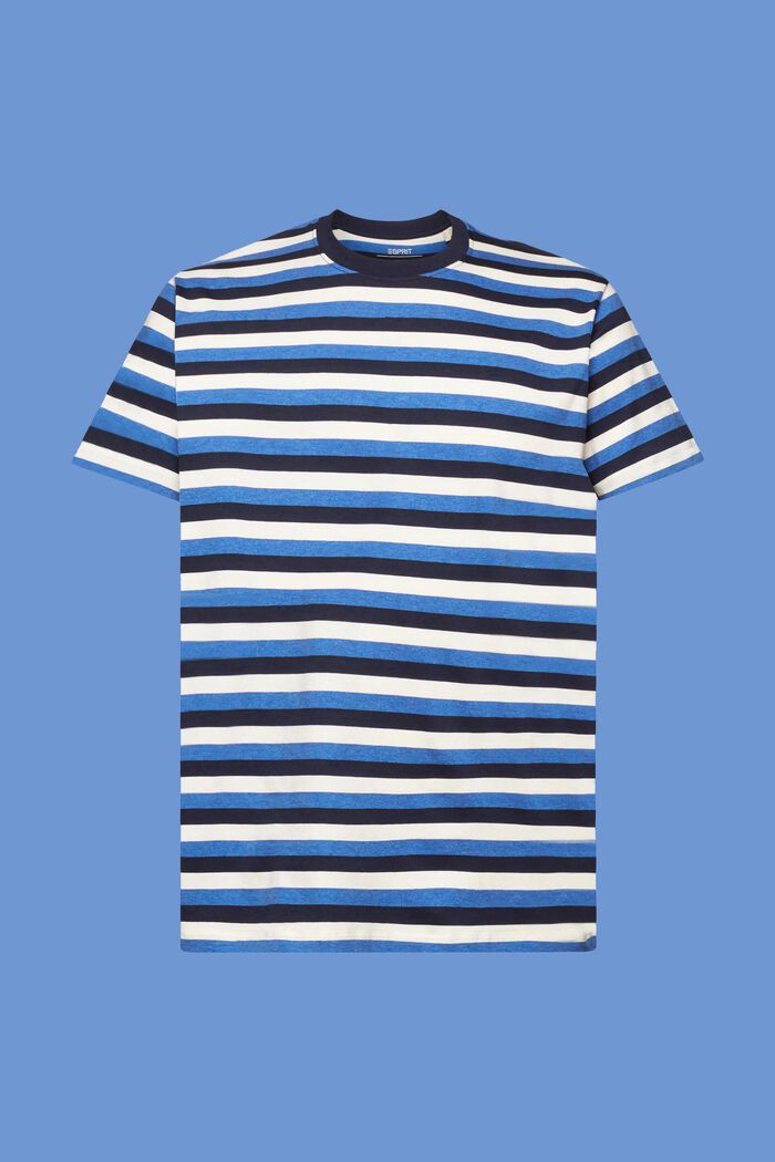 100%純棉條紋平織布T恤衫, 海軍藍, detail image number 5
