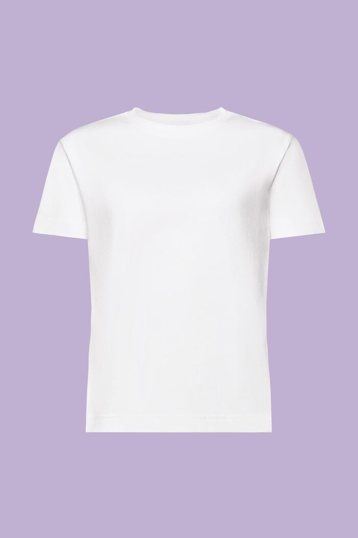 Pima Cotton Crewneck T-Shirt, 白色, detail image number 6