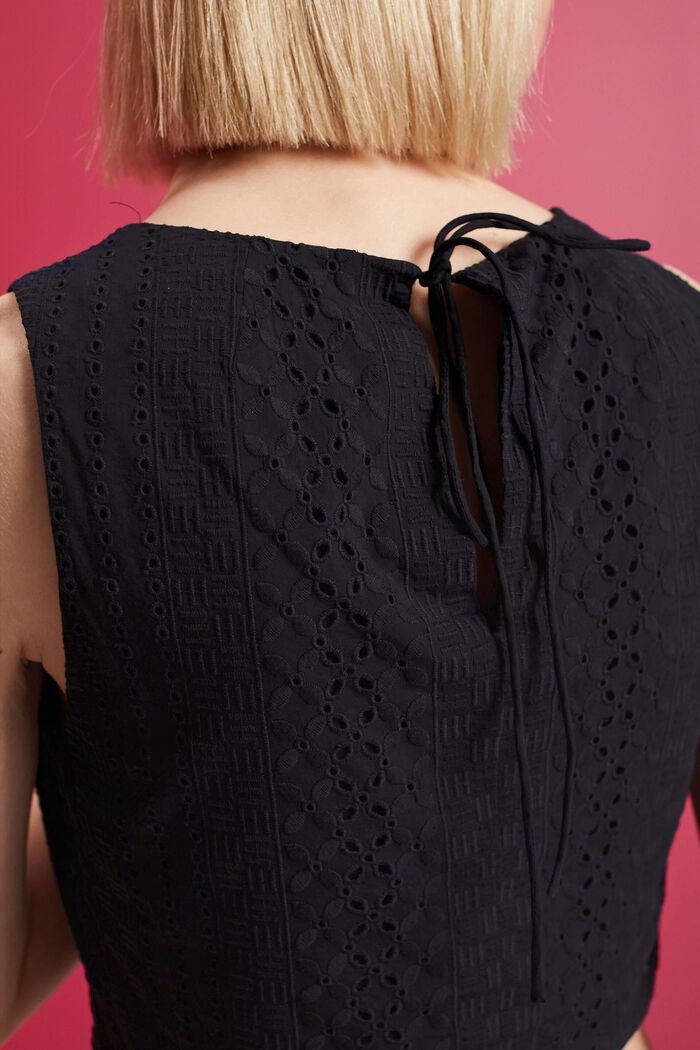 LENZING™ ECOVERO™刺繡短款上衣, 黑色, detail image number 4