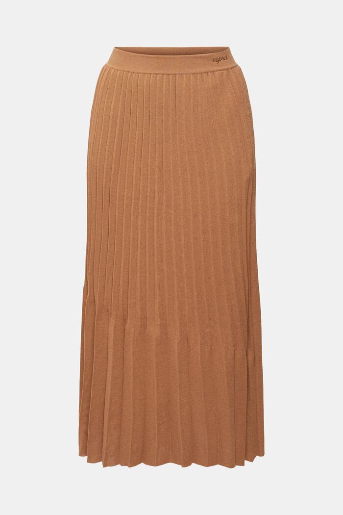 Pleated midi skirt, BROWN, detail image number 2