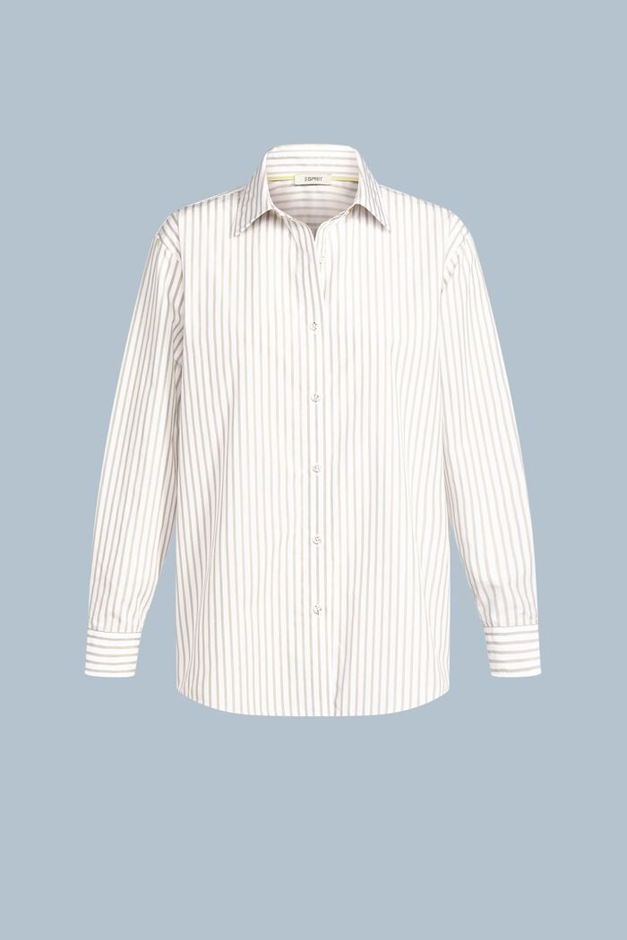 條紋棉質府綢恤衫, 米色, detail image number 6