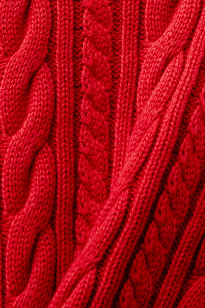 棉質絞花針織套頭毛衣, 深紅色, detail image number 5