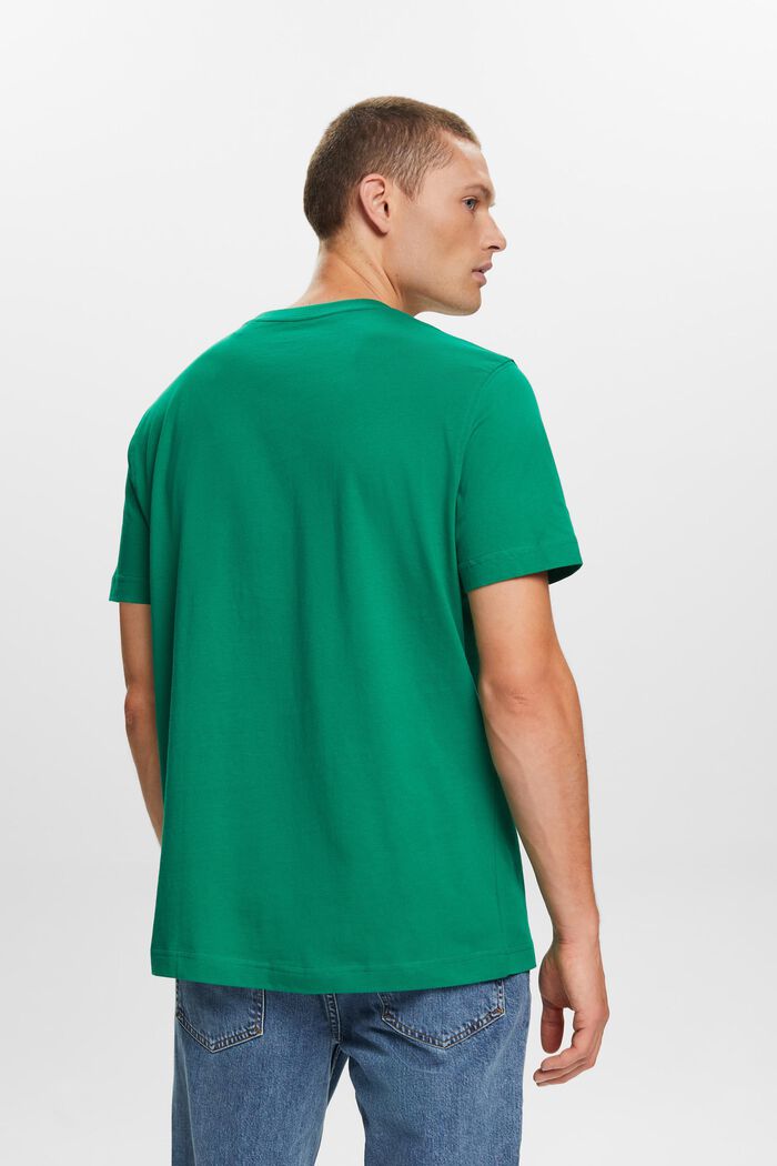 100%純棉平織布印花T恤, 深綠色, detail image number 3