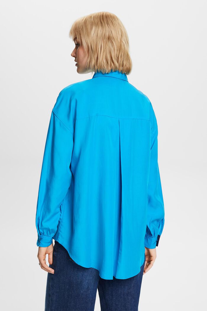 超大廓形女裝恤衫, 藍色, detail image number 3