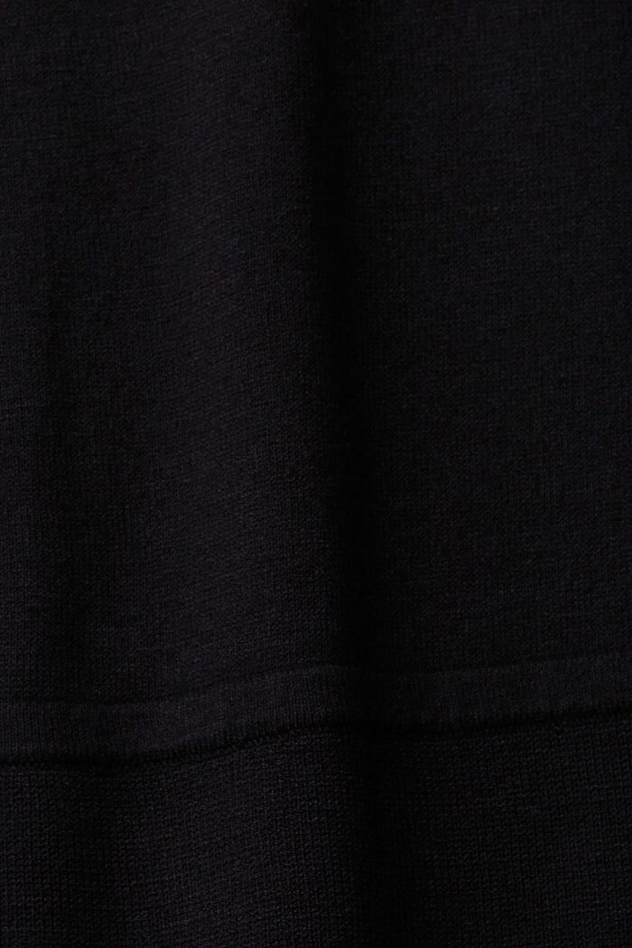 LENZING™ ECOVERO™開衩衣袖針織連衣裙, 黑色, detail image number 4