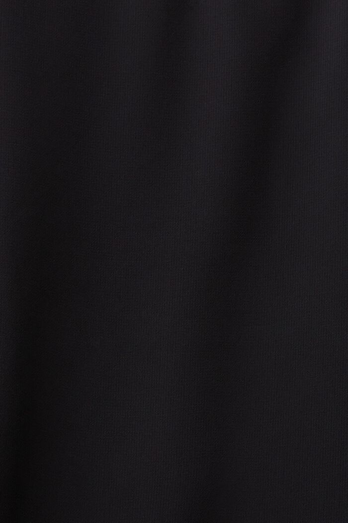‌無袖D形環雪紡女裝恤衫, 黑色, detail image number 4