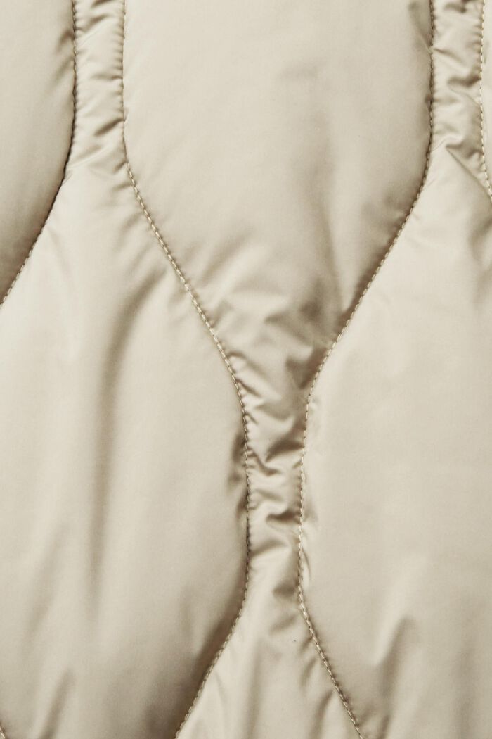 Quilted collarless jacket, PALE KHAKI, detail image number 1