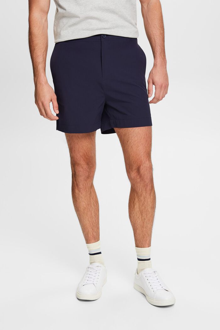 Stretch-Poplin Shorts, NAVY, detail image number 0