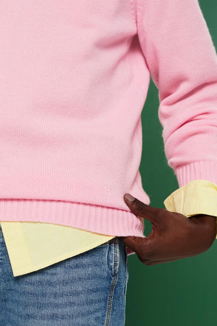 羊絨套頭衫, 粉紅色, detail image number 4
