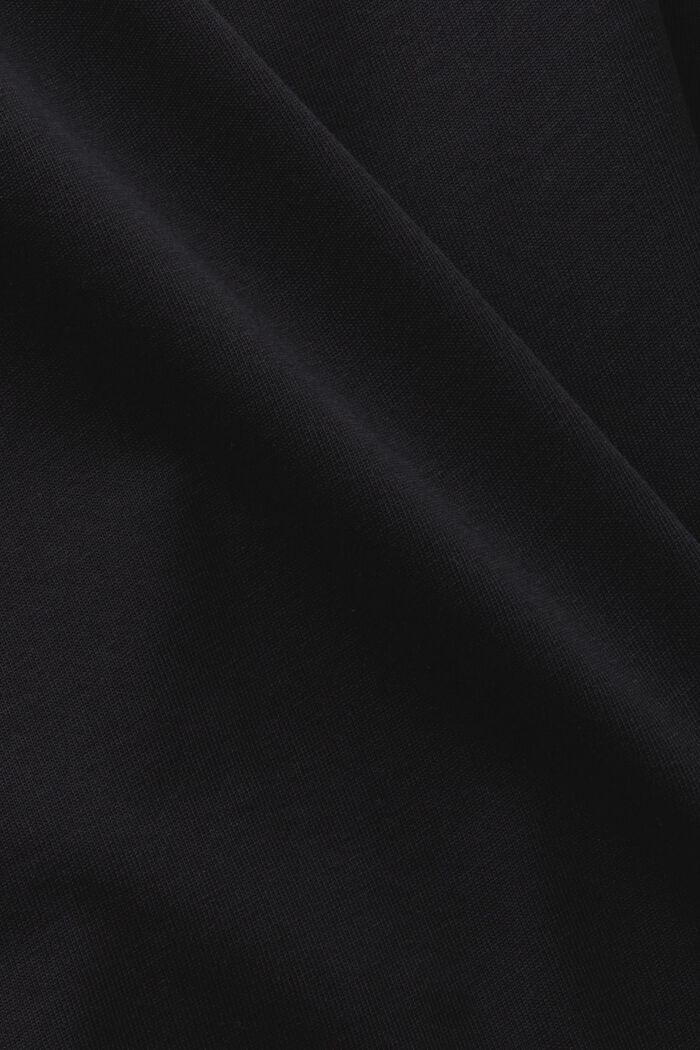 ‌超大廓形棉質平織布LOGO標誌T恤, 黑色, detail image number 6