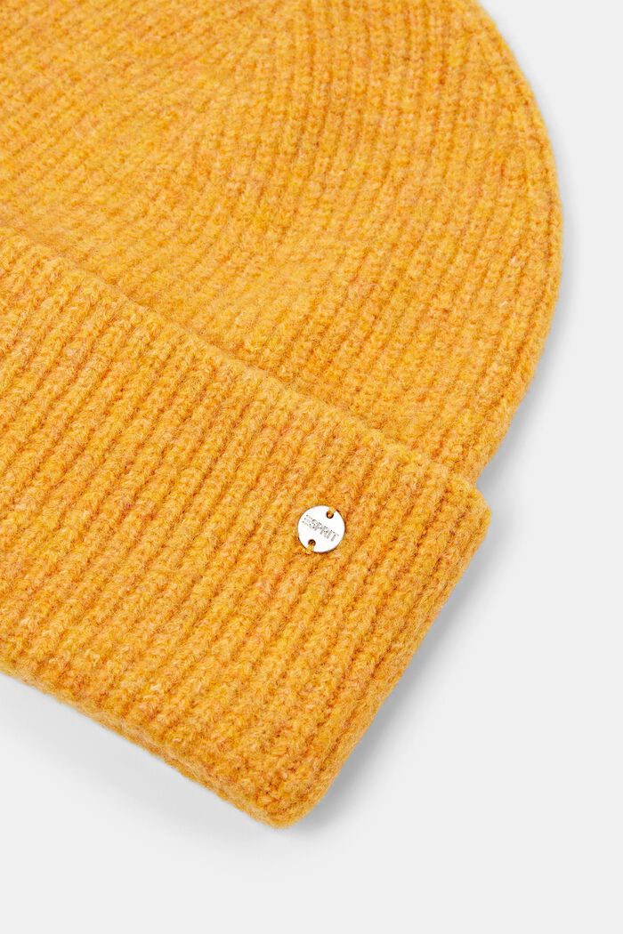 羅紋針織圓帽, 橙金色, detail image number 1