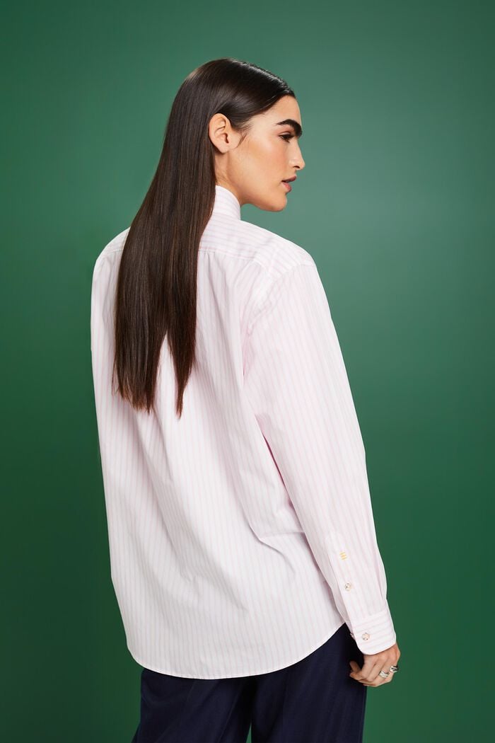 Striped Poplin Shirt, 淺粉紅色, detail image number 2