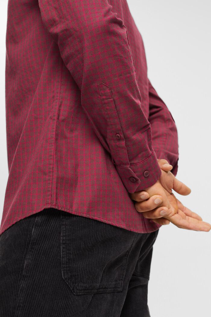 Checked slim fit shirt, BORDEAUX RED, detail image number 4