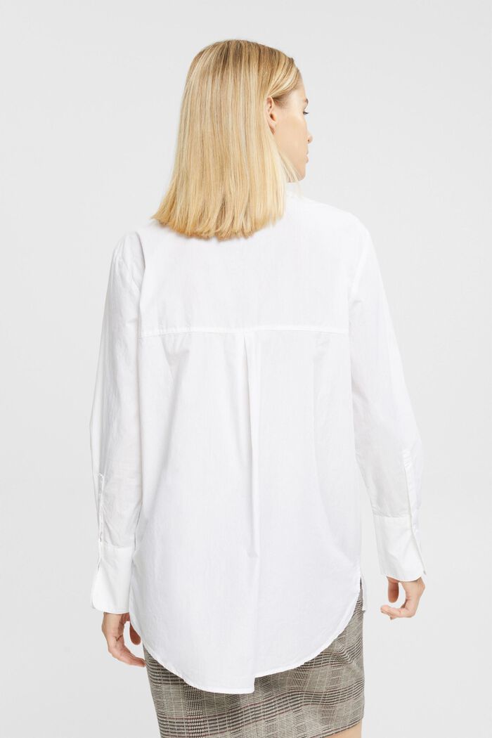 圓領有機棉女裝恤衫, 白色, detail image number 3