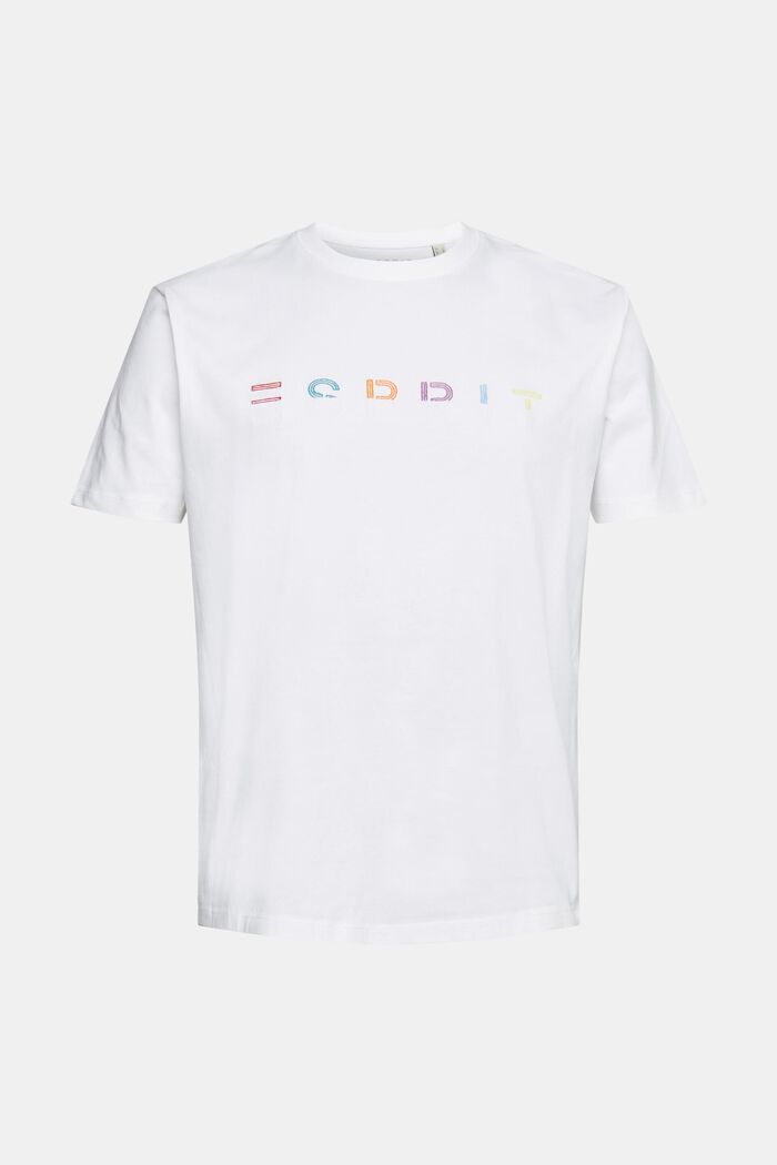 Jersey T-shirt with an embroidered logo, WHITE, detail image number 2