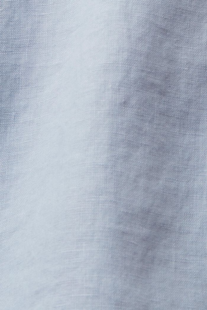 亞麻短袖女裝襯衫, 淺藍色, detail image number 5