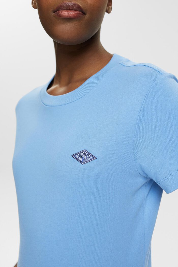 刺繡LOGO標誌棉質T恤, 淺藍色, detail image number 2