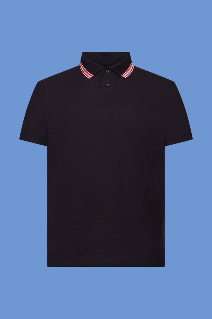 Piqué polo shirt with glitter, 100% cotton, BLACK, detail image number 5