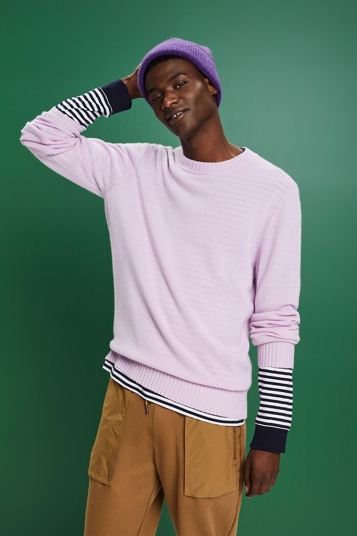 Cashmere sweater, LILAC, detail image number 1
