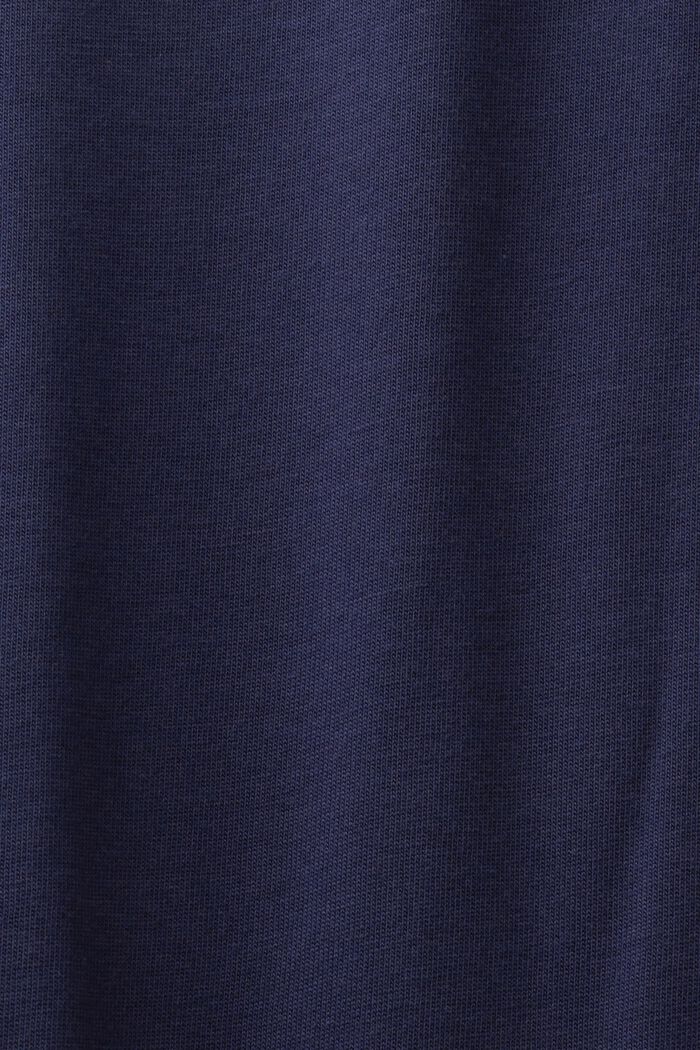 抽繩棉質平織布T恤, 深藍色, detail image number 4