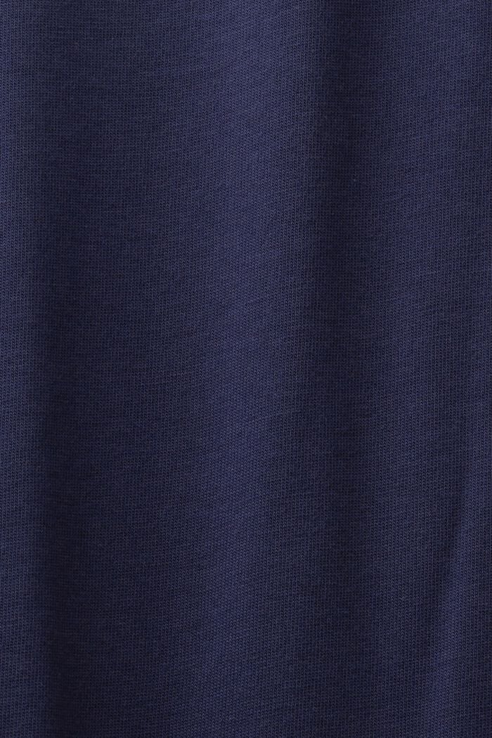 抽繩棉質平織布T恤, 深藍色, detail image number 4