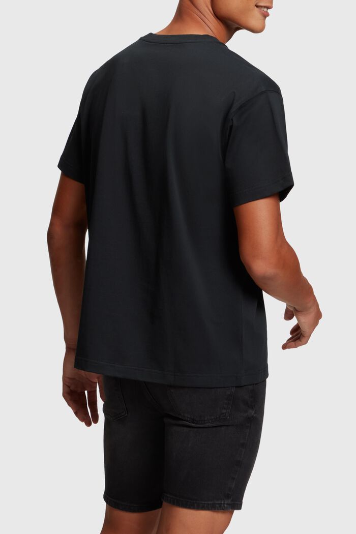 植絨標誌貼花 T 恤, 黑色, detail image number 0
