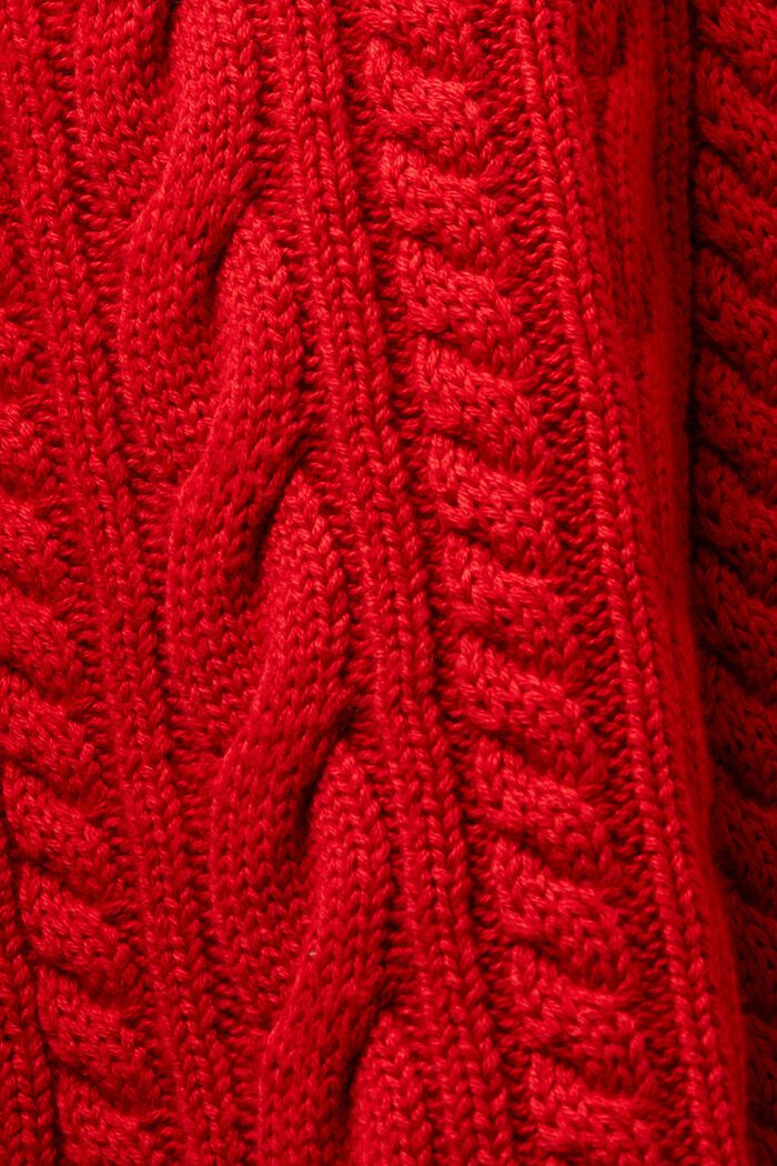 ‌有機棉絞花針織開衫, 深紅色, detail image number 5