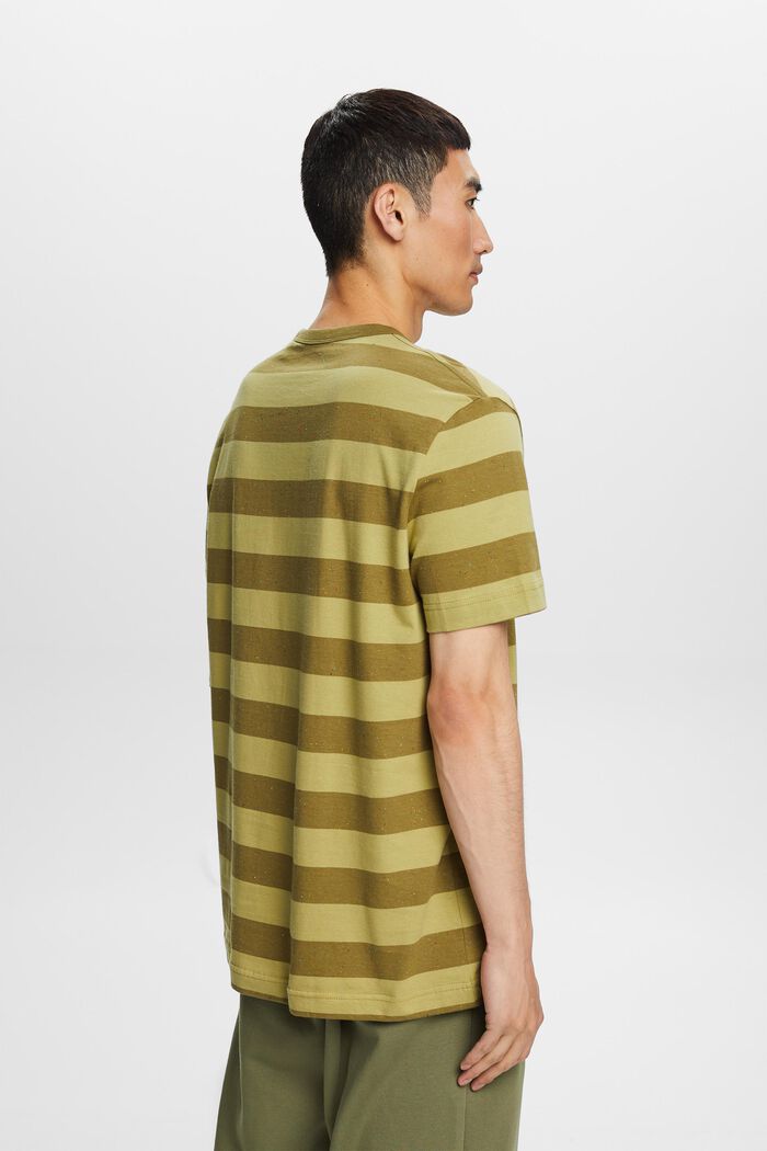 Striped Nep Yarn T-Shirt, OLIVE, detail image number 4