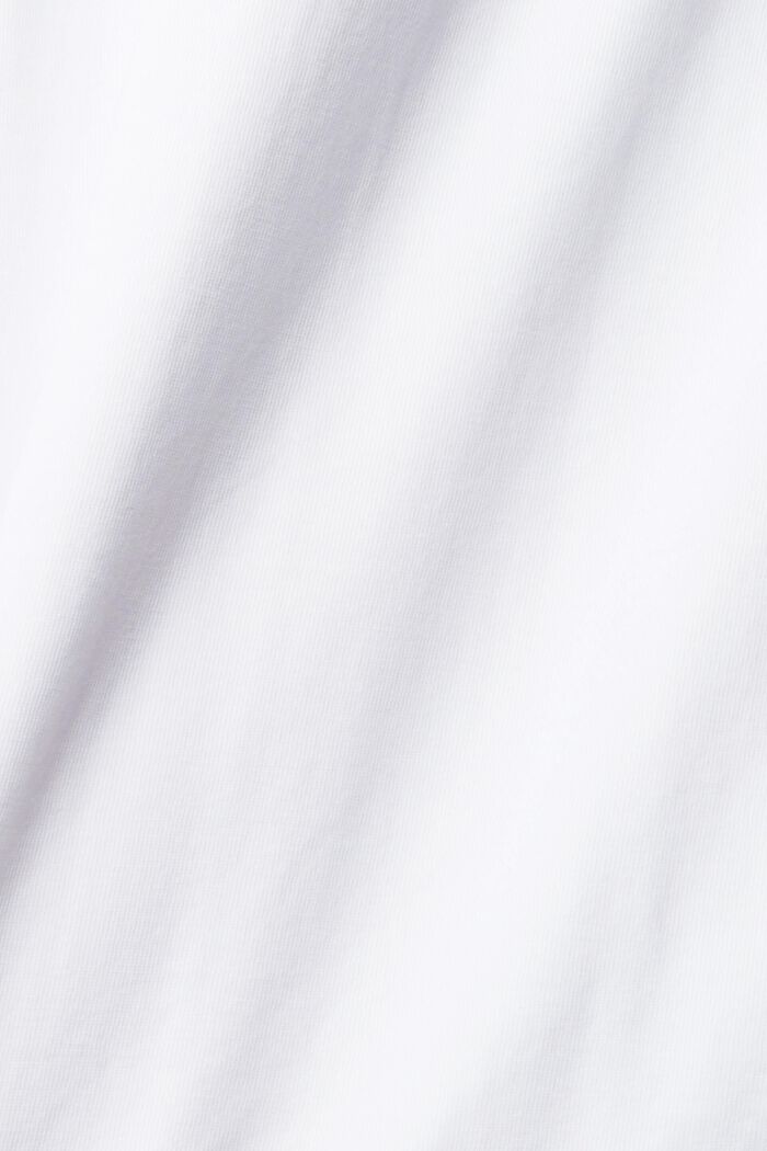 針織長袖，100% 純棉, 白色, detail image number 4
