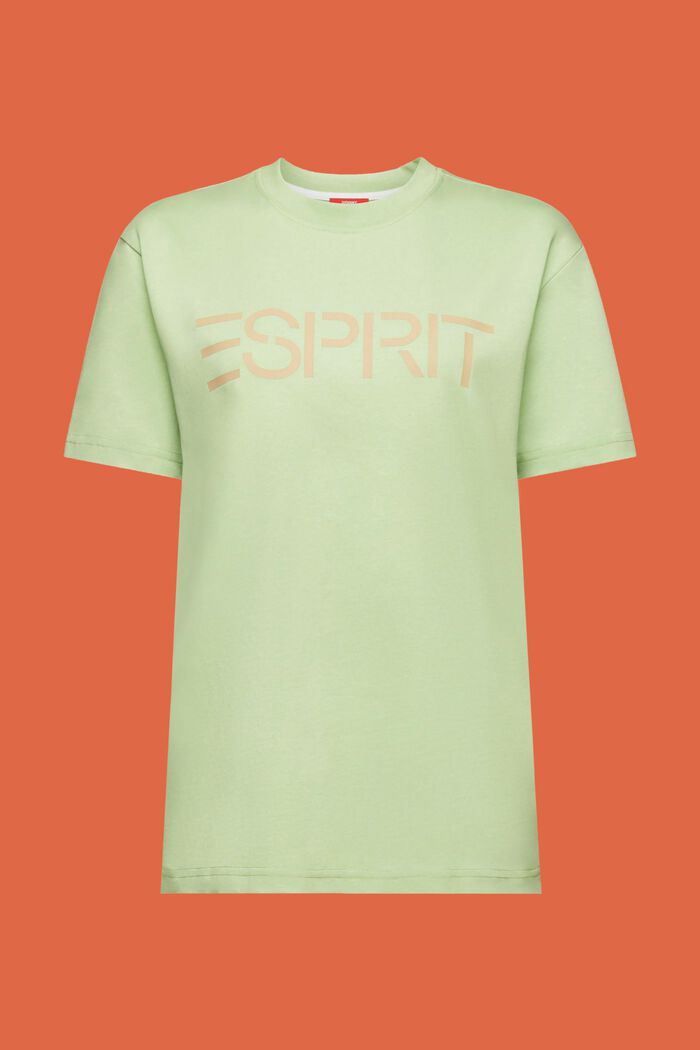 ‌超大廓形棉質平織布LOGO標誌T恤, 淺綠色, detail image number 7