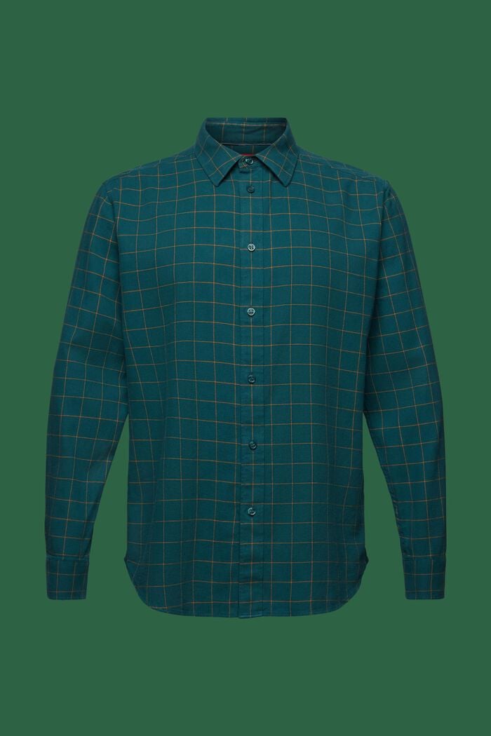 ‌格紋法蘭絨標準版型恤衫, 翡翠綠, detail image number 6