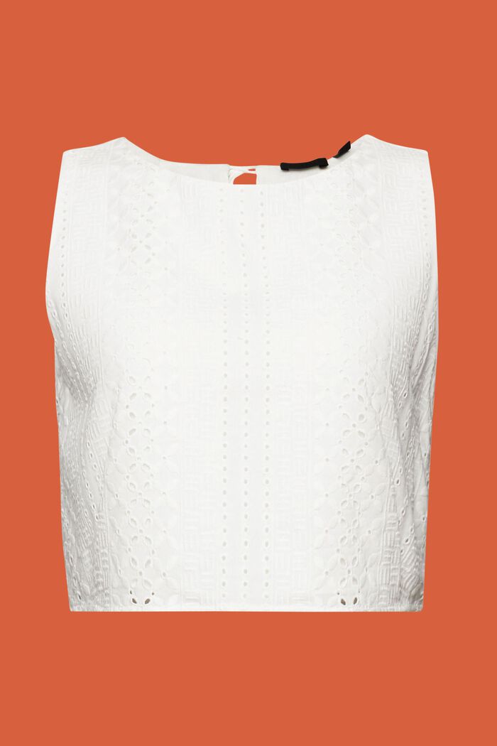 Embroidered crop top, LENZING™ ECOVERO™, WHITE, detail image number 5