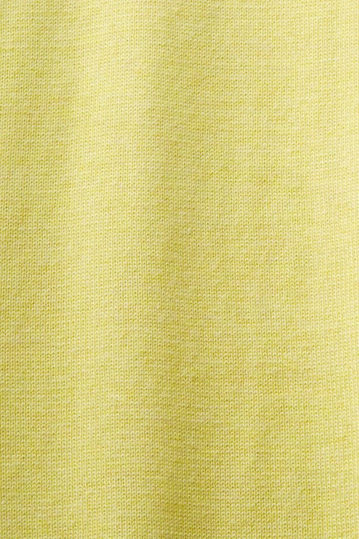 ‌圓領針織衫, 鮮黃色, detail image number 4