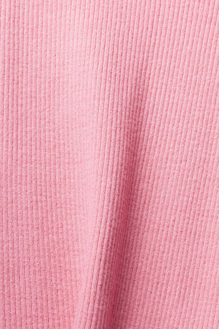 Roll neck ribbed viscose sweater, PINK, detail image number 5