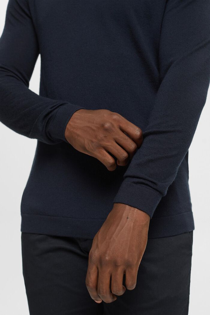 針織羊毛毛衣, 黑色, detail image number 0