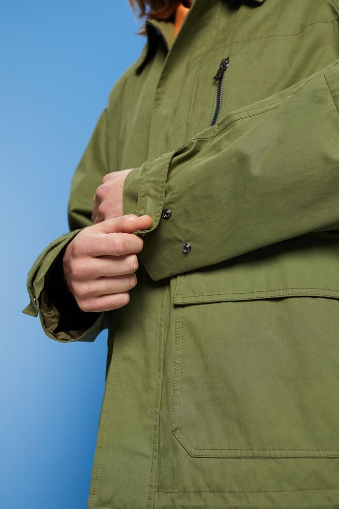 混紡棉野戰外套, 橄欖綠, detail image number 2